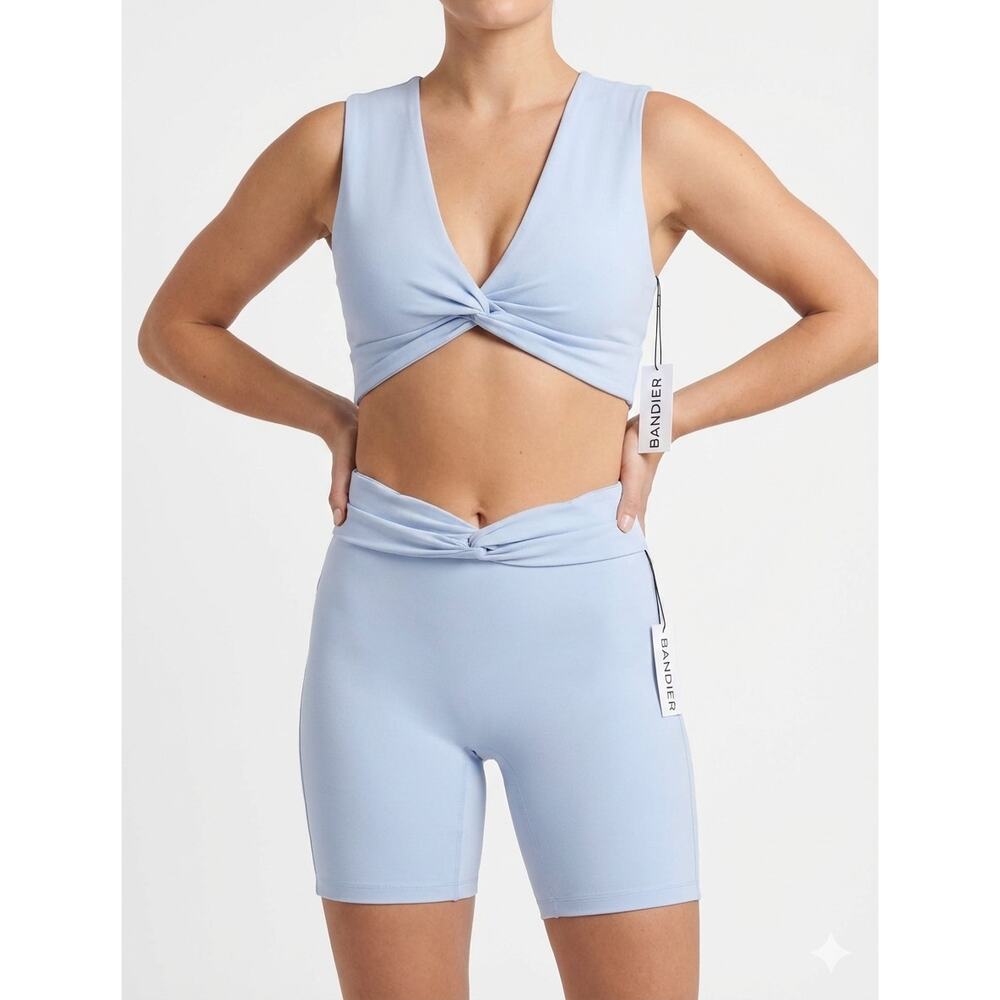 NWT Bandier Matching Activewear Set Size M Tank Top Sports Bra & Biker Shorts